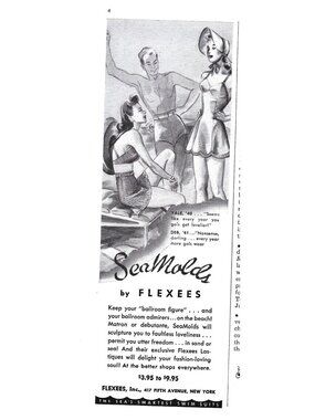 Print Ad SeaMolds Swimwear Flexees Fashion Retro Beachwear Elegance Vintage 1941